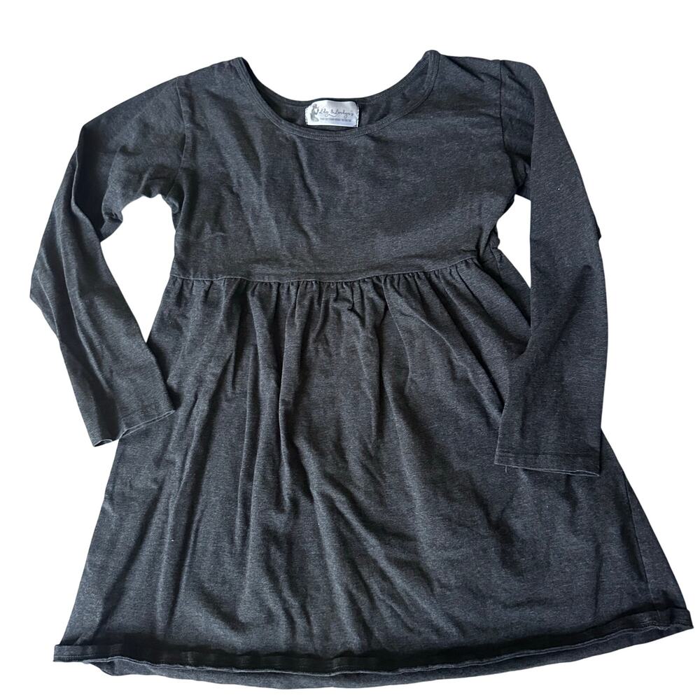 Lily & Londyn Gray Long Sleeve Dress - Girls Size